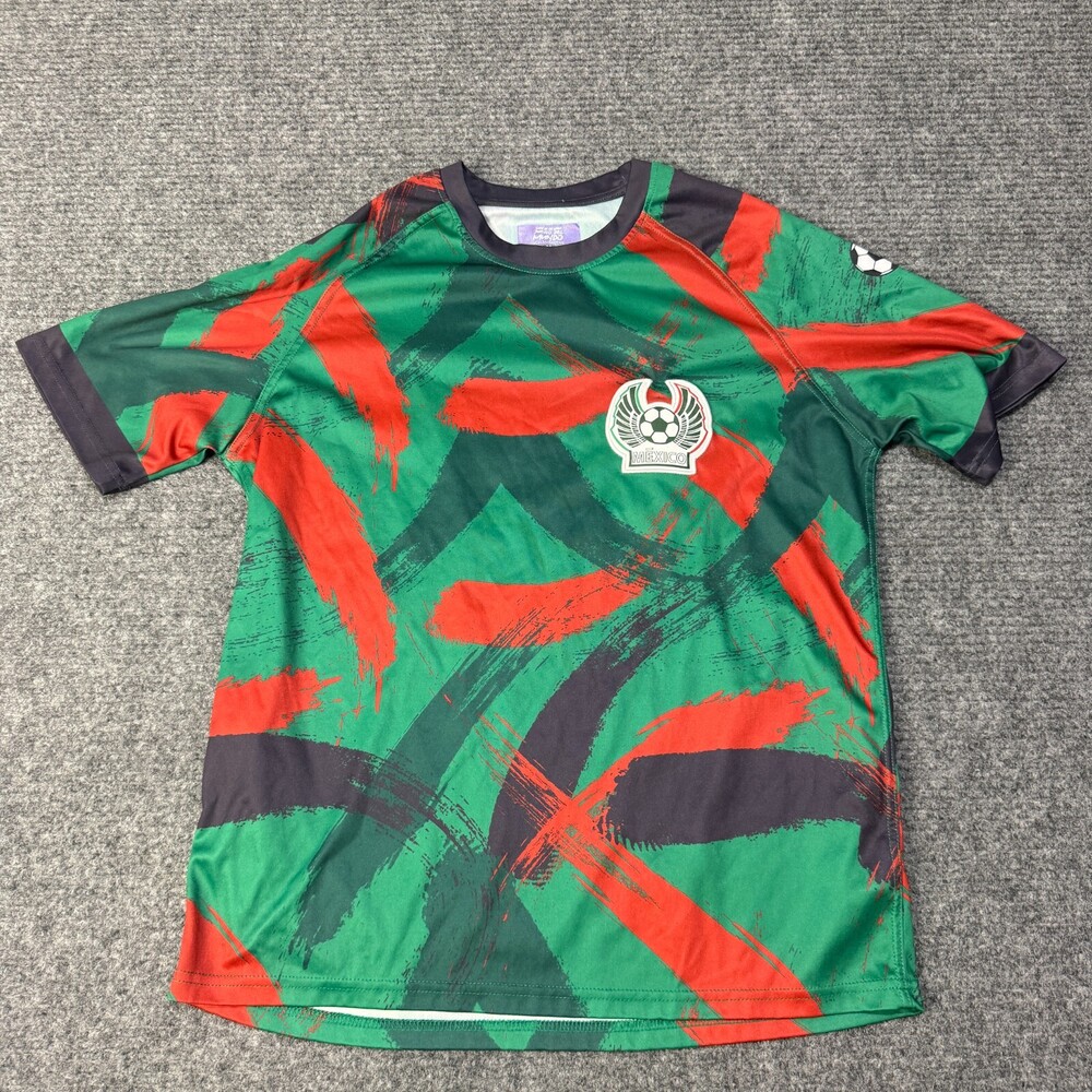 Mexico Jersey Shirt Mens Medium Green Red Soccer XCELSIUSACTIVE Juego Del Mundo